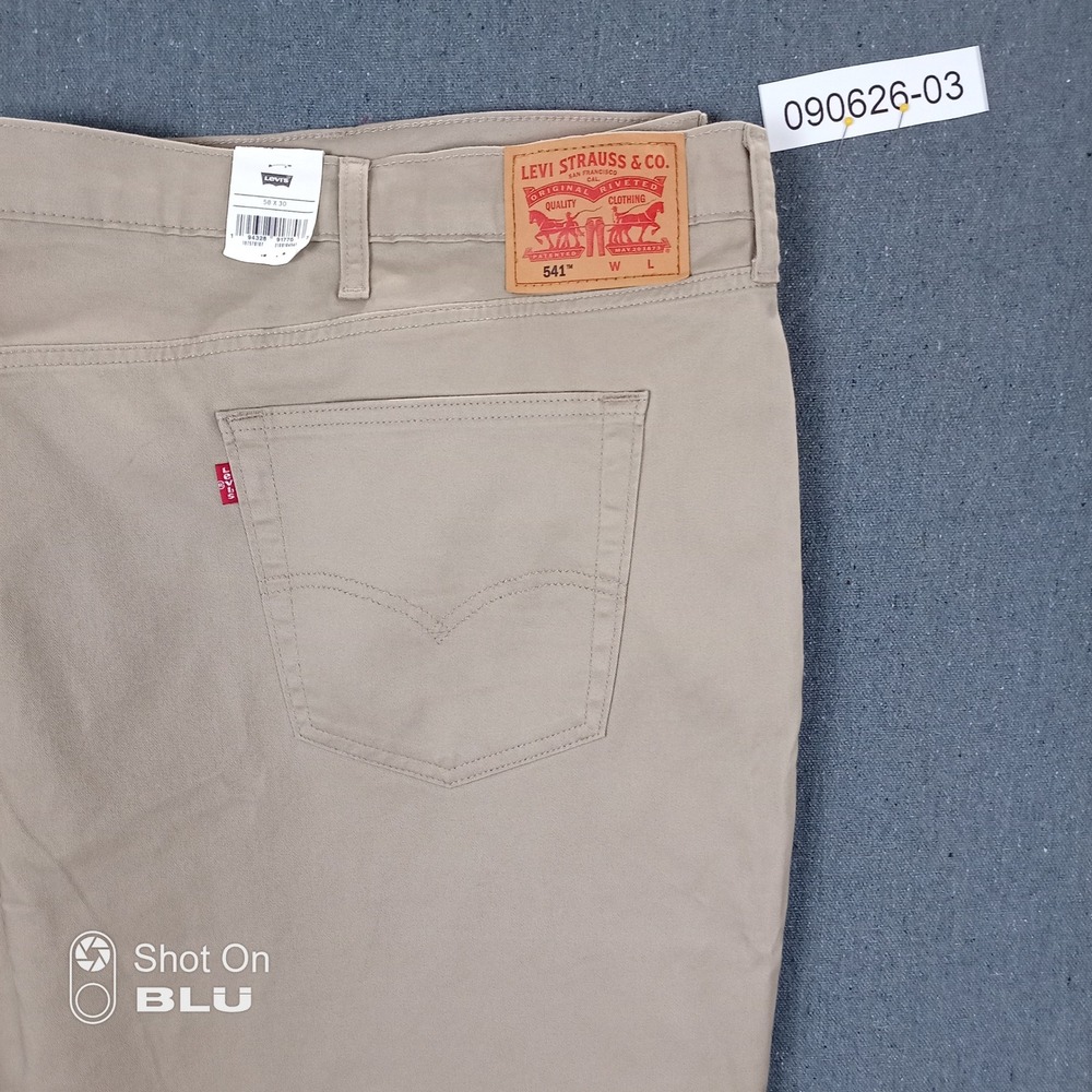 Levis 541 Athletic Taper Performance Stretch Khaki Pants 58x30 Tan Mens